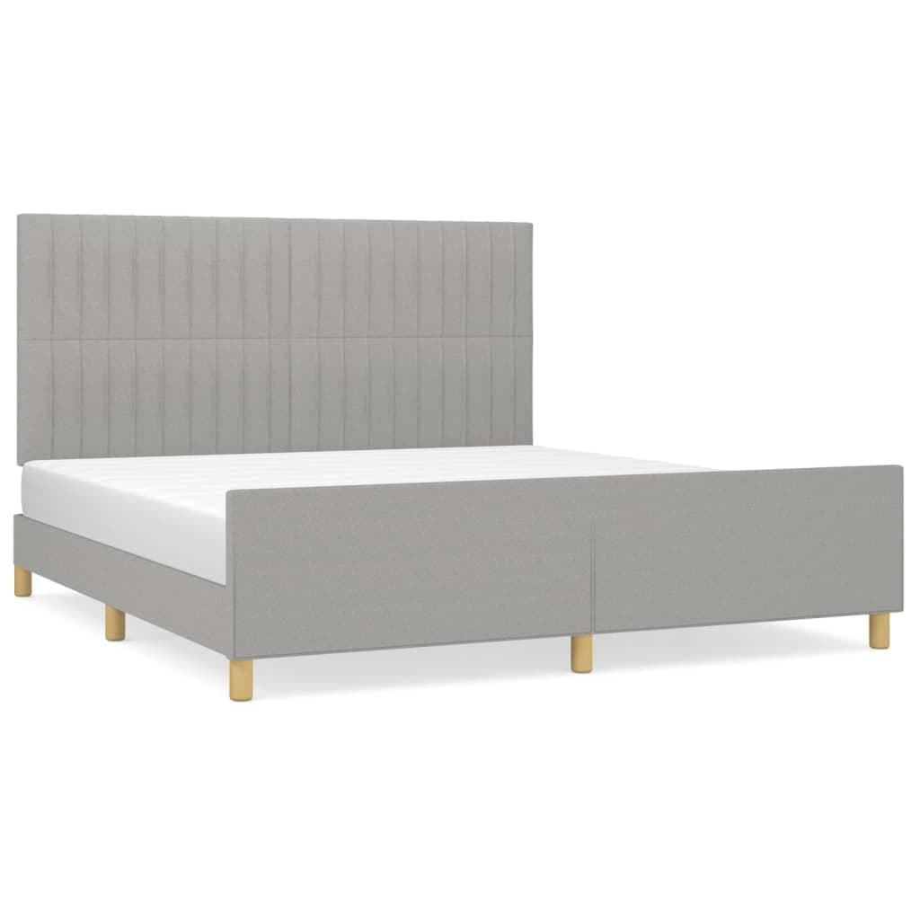 Estrutura de Cama 160x200 cm Tecido Cinzento-claro - 3125227