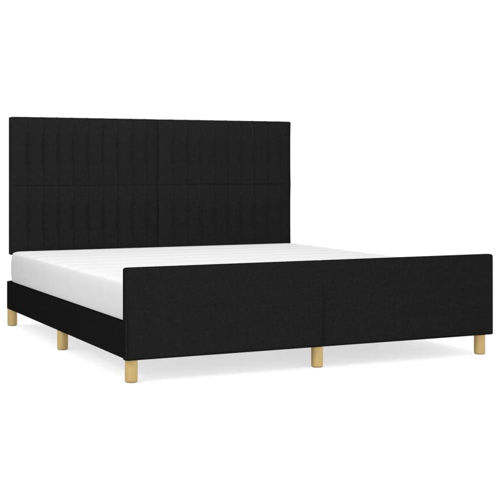 vidaXL Estrutura de Cama sem Colchão 180x200 cm Tecido Preto - 1676211299