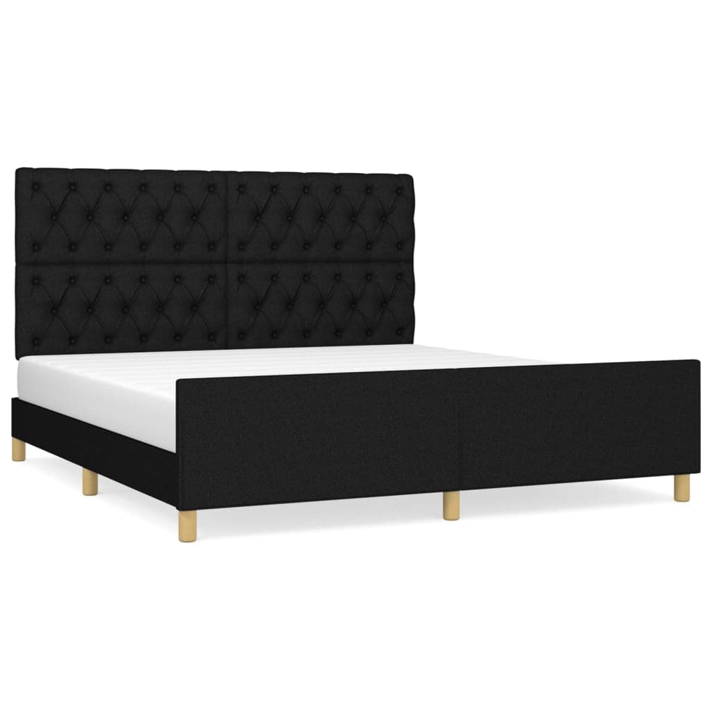 vidaXL Estrutura de Cama sem Colchão 160x200 cm Tecido Preto - 3463997813
