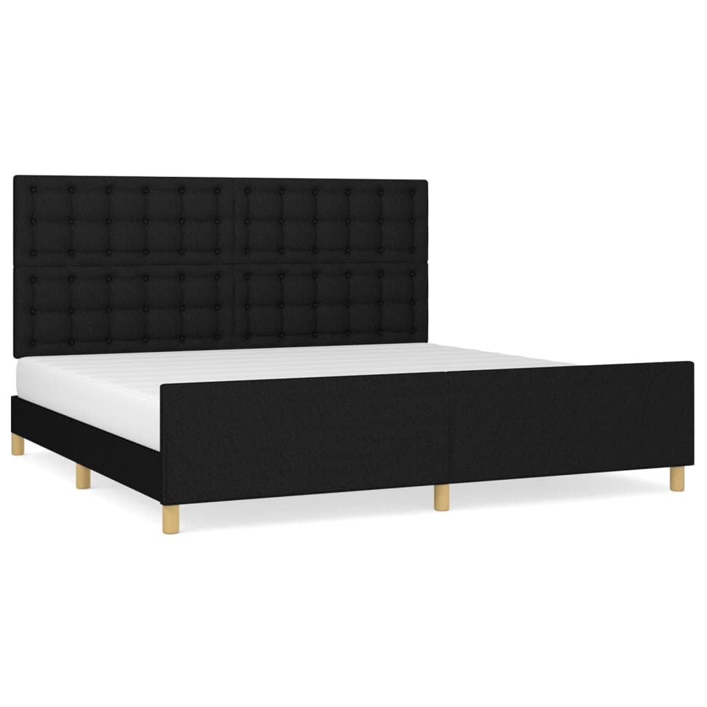 vidaXL Estrutura de cama sem colchão 200x200 cm tecido preto