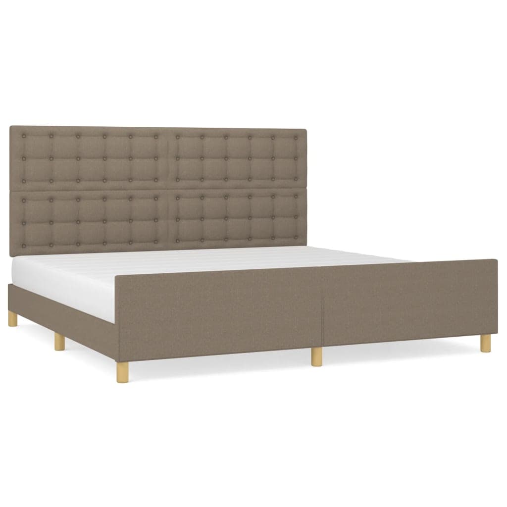 vidaXL Cama sem colchão 200x200 cm tecido cinzento-acastanhado