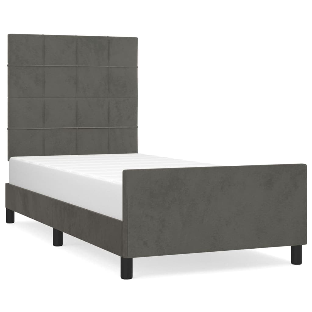 vidaXL Estrutura de cama sem colchão 80x200 cm veludo cinzento-escuro