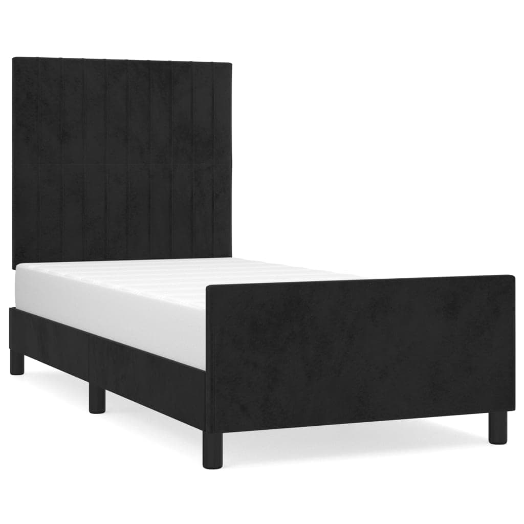 vidaXL Estrutura de cama sem colchão 100x200 cm veludo preto