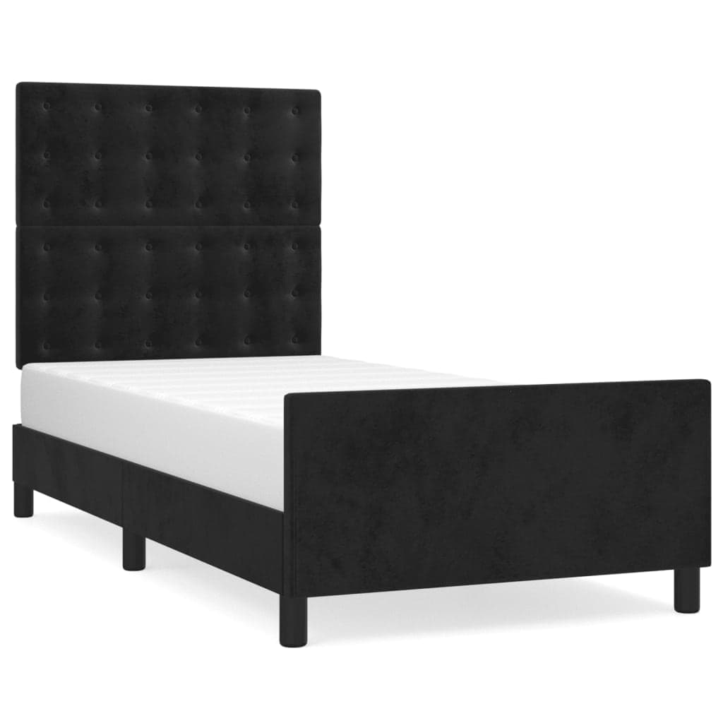 vidaXL Estrutura de cama sem colchão 100x200 cm veludo preto