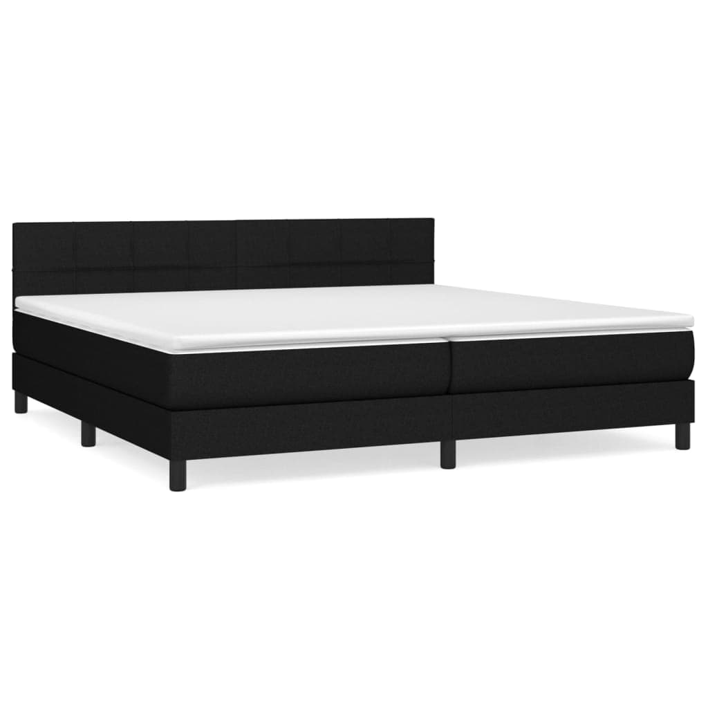 vidaXL Cama com molas/colchão 200x200 cm tecido preto