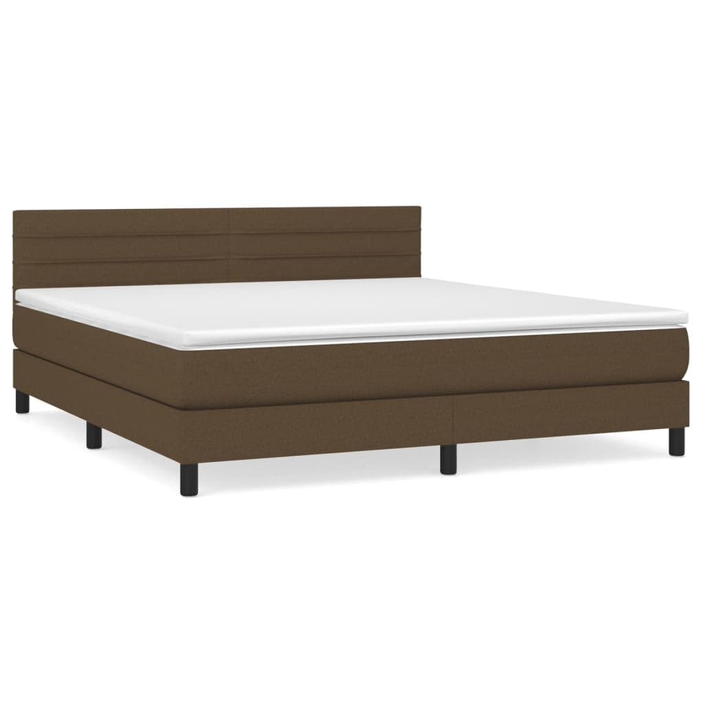 vidaXL Cama com molas/colchão 160x200 cm tecido castanho-escuro