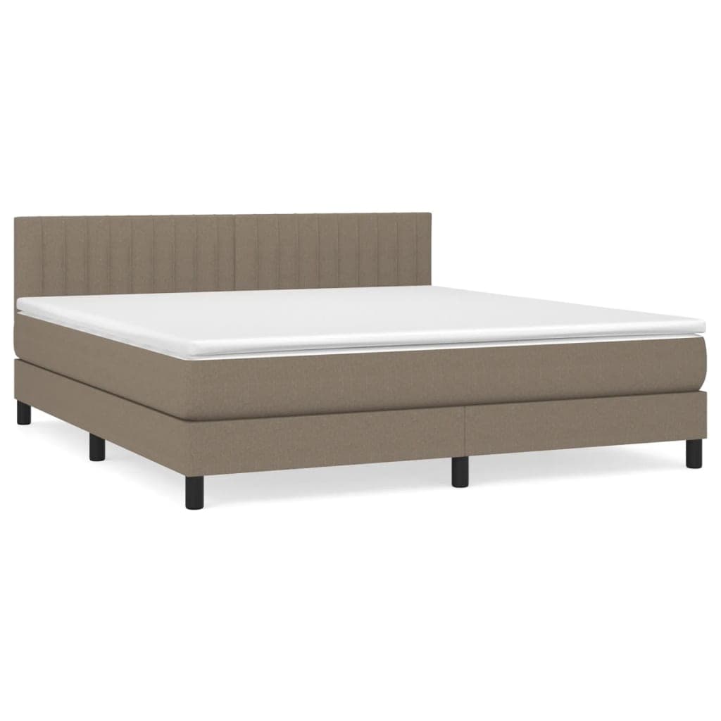 vidaXL Cama com molas/colchão 180x200 cm tecido castanho-acinzentado