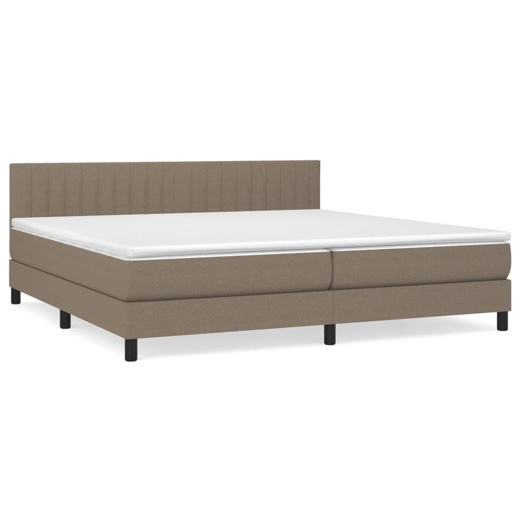 vidaXL Cama com Molas/colchão 200x200 cm Tecido Castanho-acinzentado - 2050557466