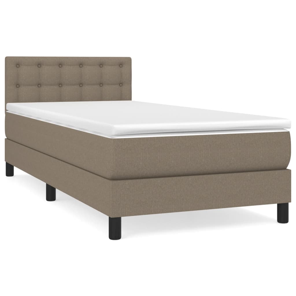 vidaXL Cama com Molas/colchão 90x200 cm Tecido Castanho-acinzentado - 1917657094