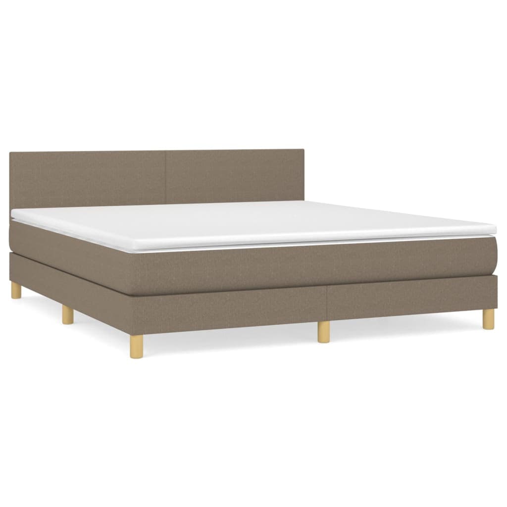 vidaXL Cama com Molas/colchão 160x200 cm Tecido Castanho-acinzentado - 1161057281