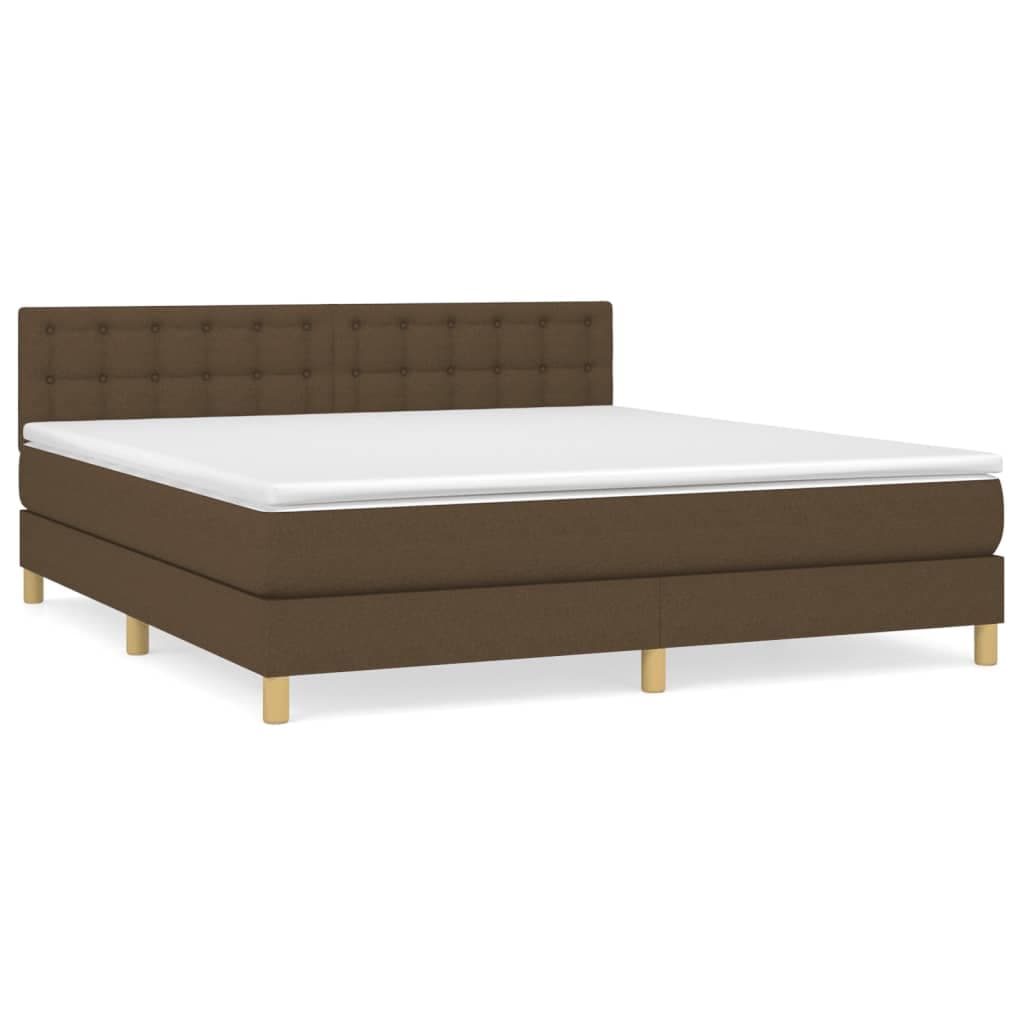 vidaXL Cama com molas/colchão 180x200 cm tecido castanho-escuro