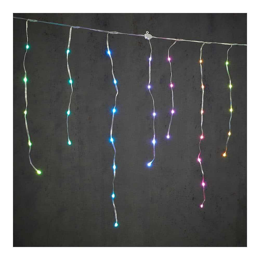 CORTINA LED EFEITO CARAMBINA, 150 LEDS MULTICOR, IP44 300x70cm