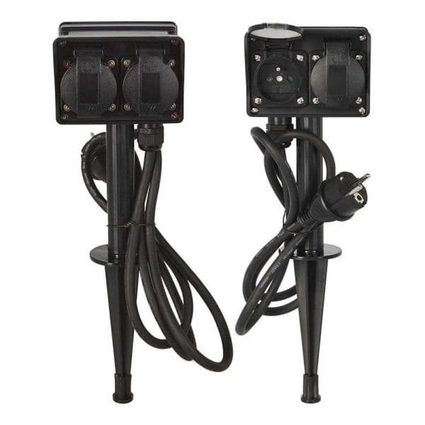 FX CONTROL Estaca de Jardim IP44 4 Tomadas Preto 90441