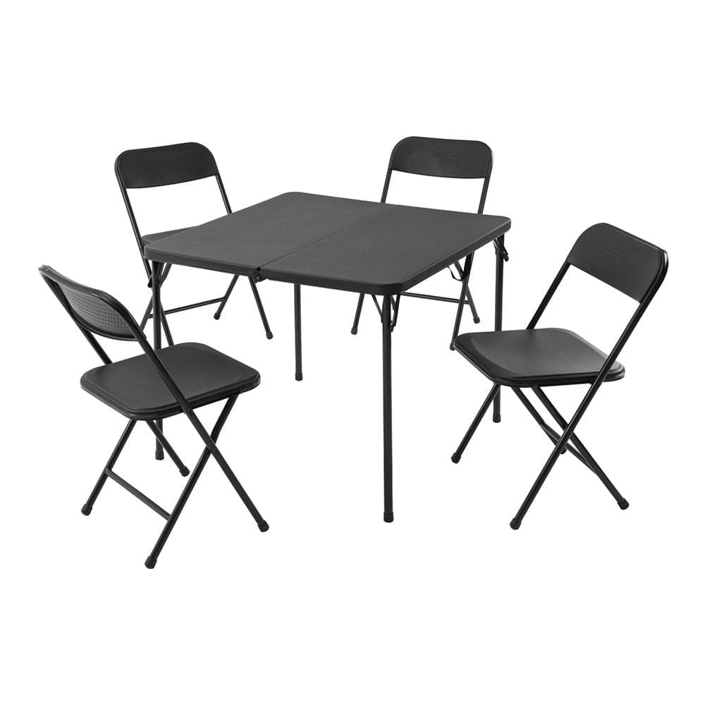 Redcliffs Conjunto de Mesa e Cadeiras Dobráveis 73151 86x86x71cm Preto 5 Peças