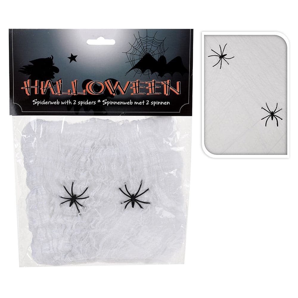 TEIA DE ARANHA HALLOWEEN COM 2 ARANHAS 50X40CM