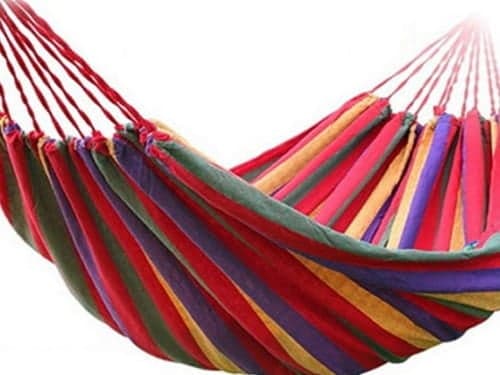 Rede de descanso 200x85 cm algodão riscas vermelhas