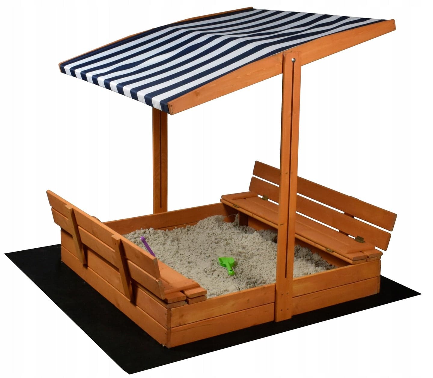 Caixa de areia com cobertura 120 x 120 x 120 cm