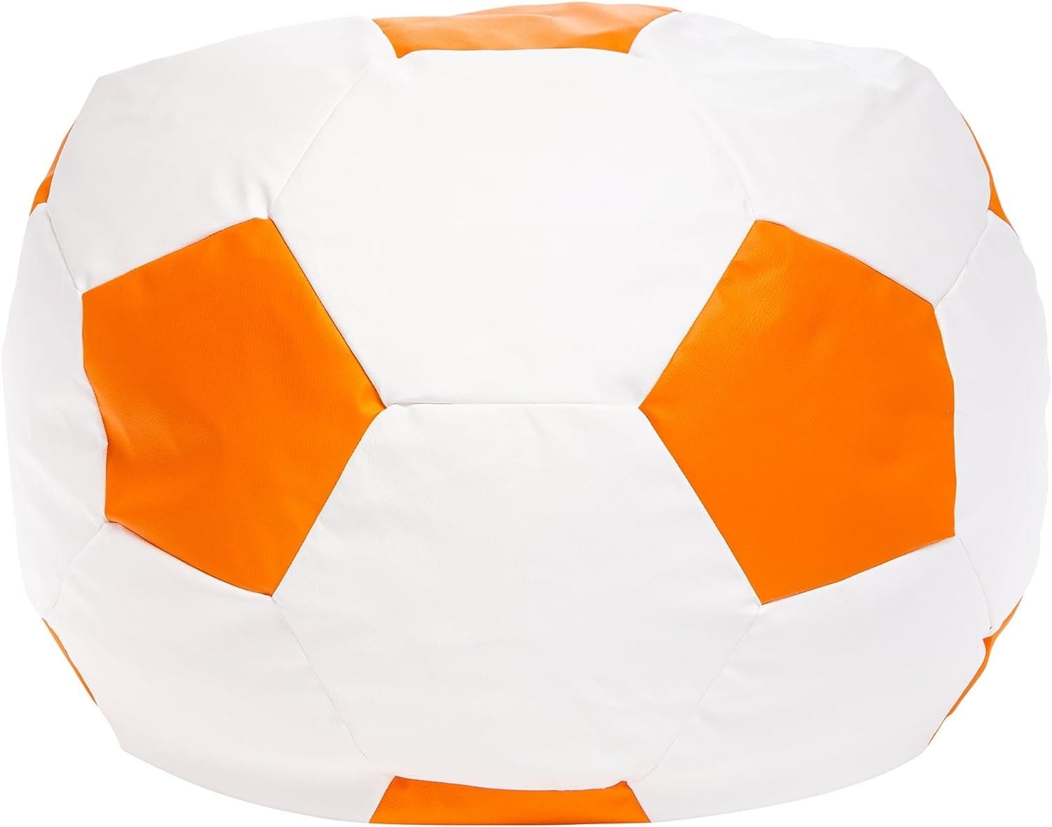 Pufe bola de futebol Ø55 cm laranja e branco