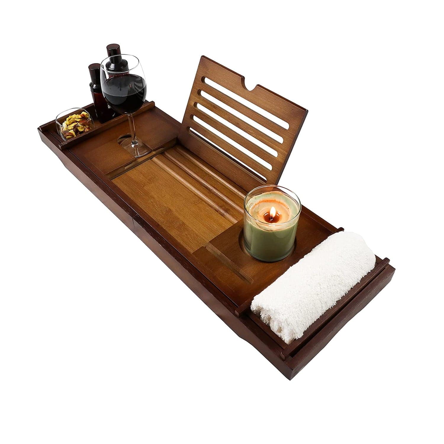 Prateleira para banheira 75 a 110 x 23 cm bambu