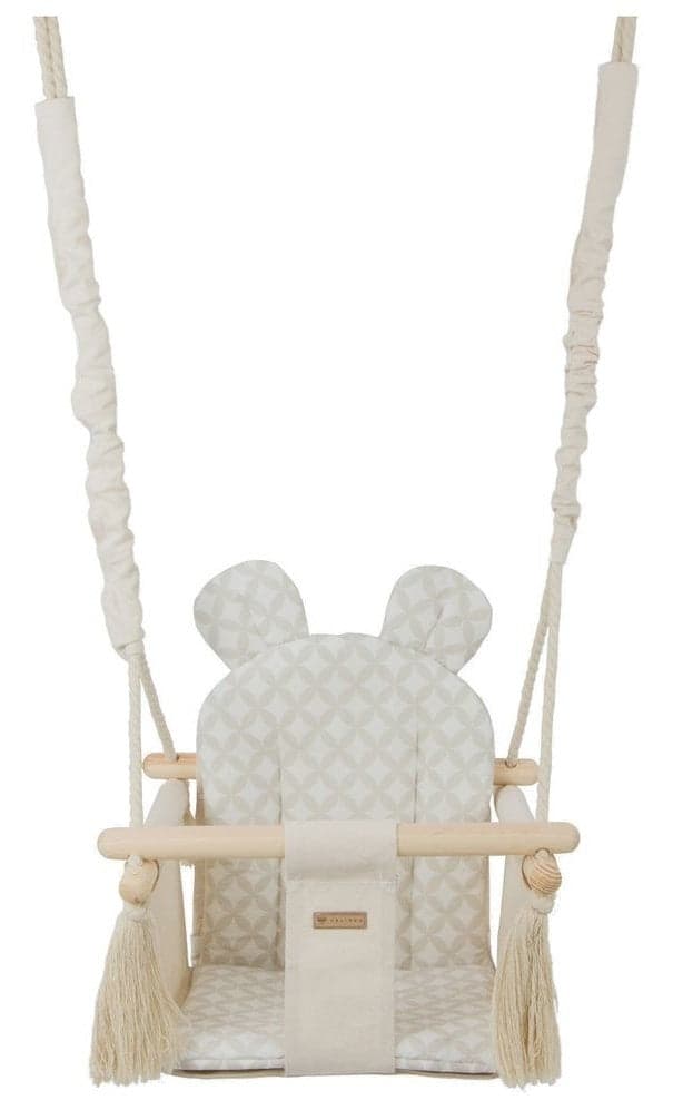 Baloiço bebé com orelhas até 20 kg creme padrão diamante