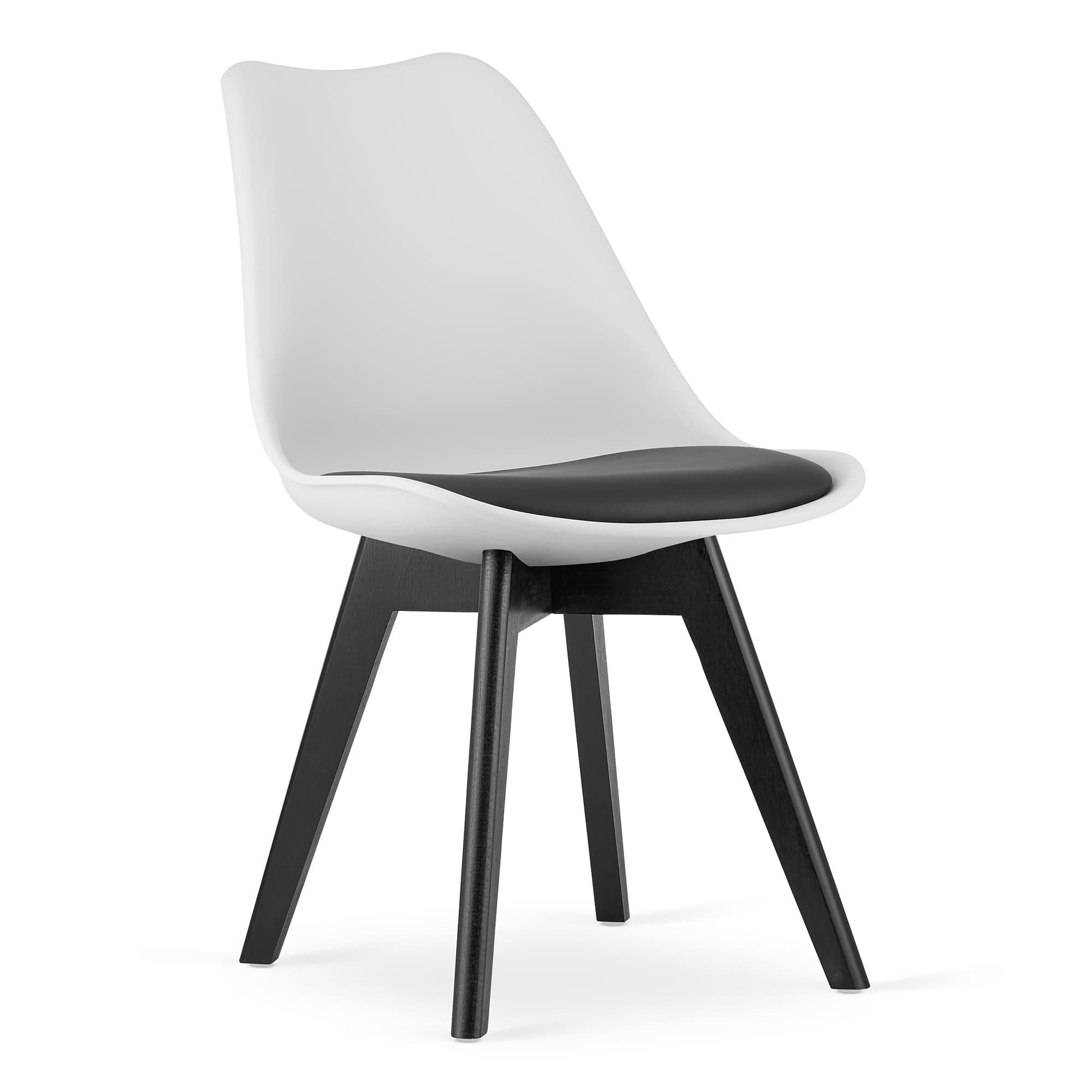 Cadeiras de jantar conjunto 4 branco e preto com almofada