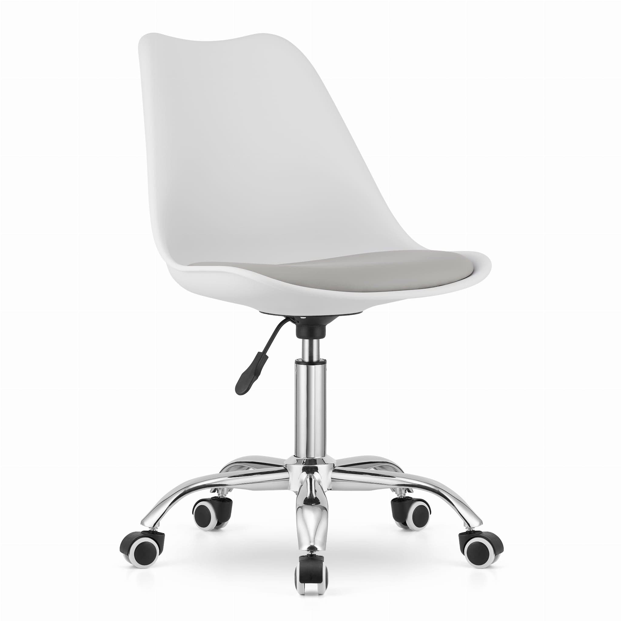 Cadeira de escritório ergonómica Alba branco e cinzento
