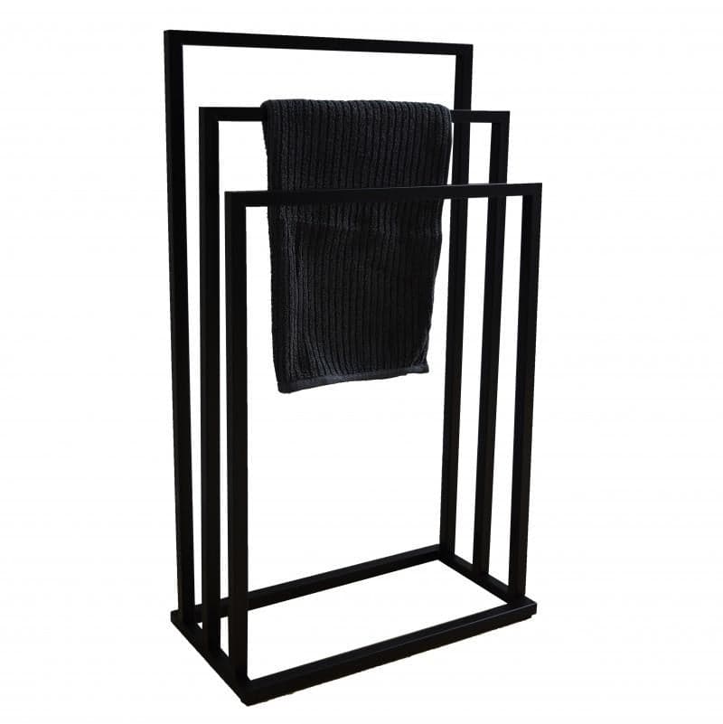 Toalheiro de parede 3 braços preto