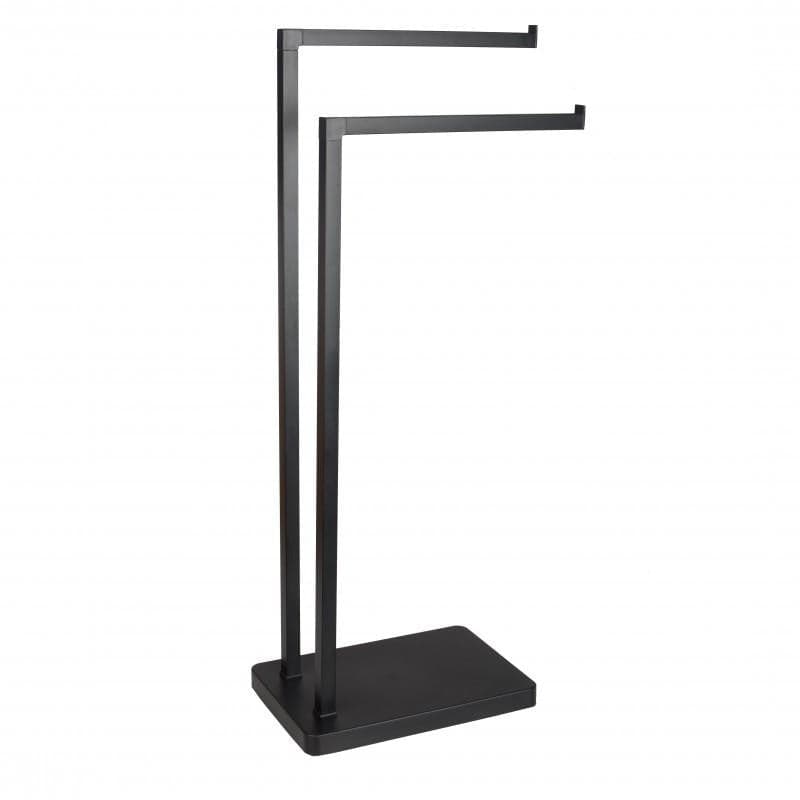 Suporte de toalhas duplo preto