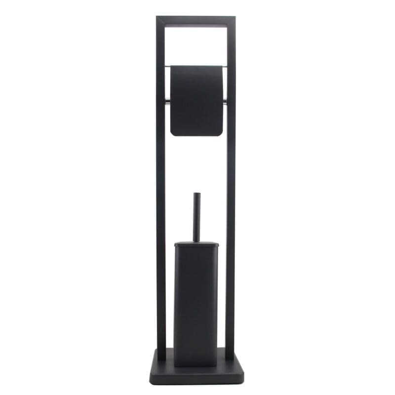 Suporte WC com escova 20 x 80 cm preto