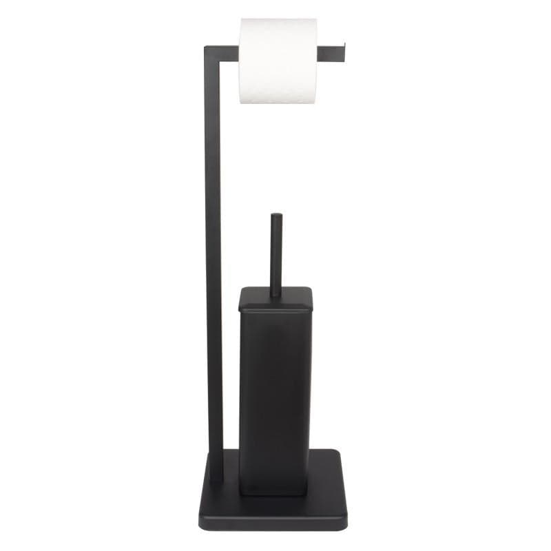Suporte WC com escova 20 x 63 cm preto