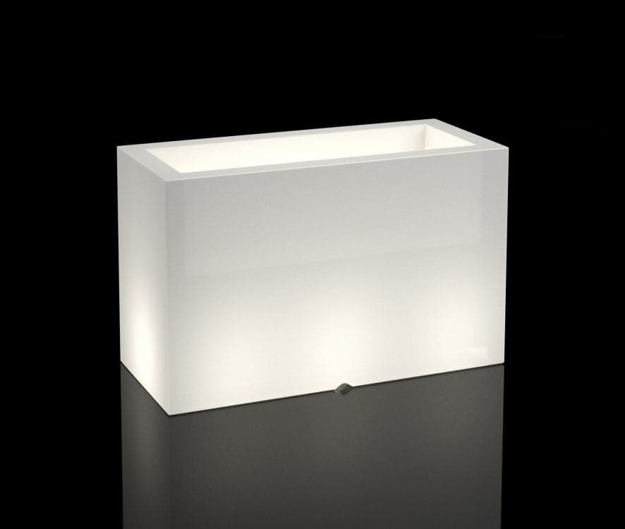 Floreira exterior com iluminação LED 80 x 35 x 50 cm branca