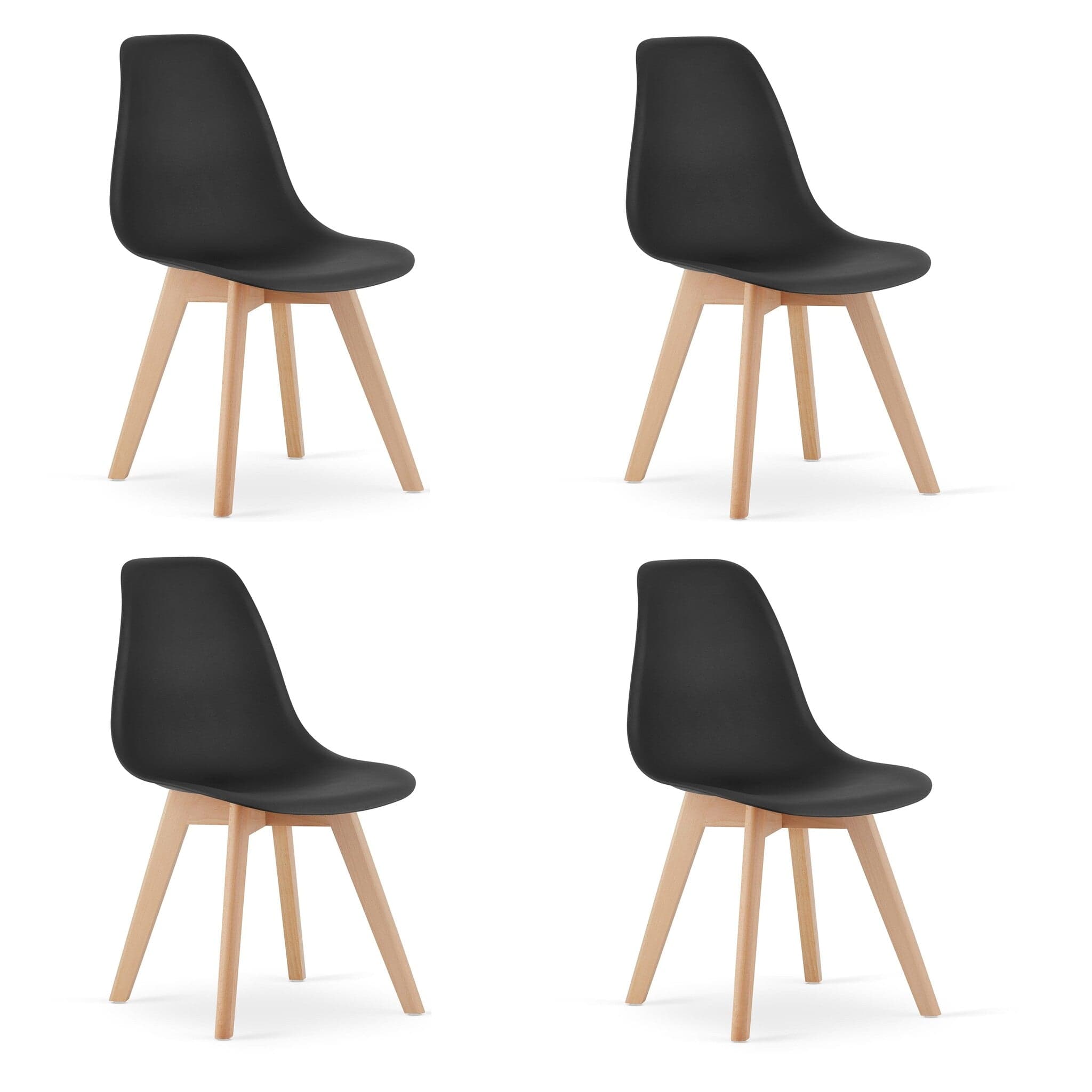 Cadeiras de sala de jantar KITO conjunto de 4 pretas