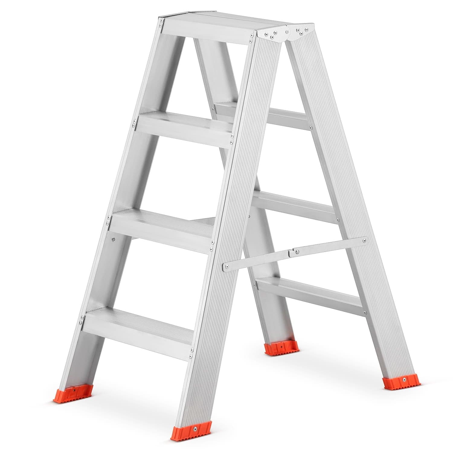 Escada doméstica dupla 2x4 degraus alumínio