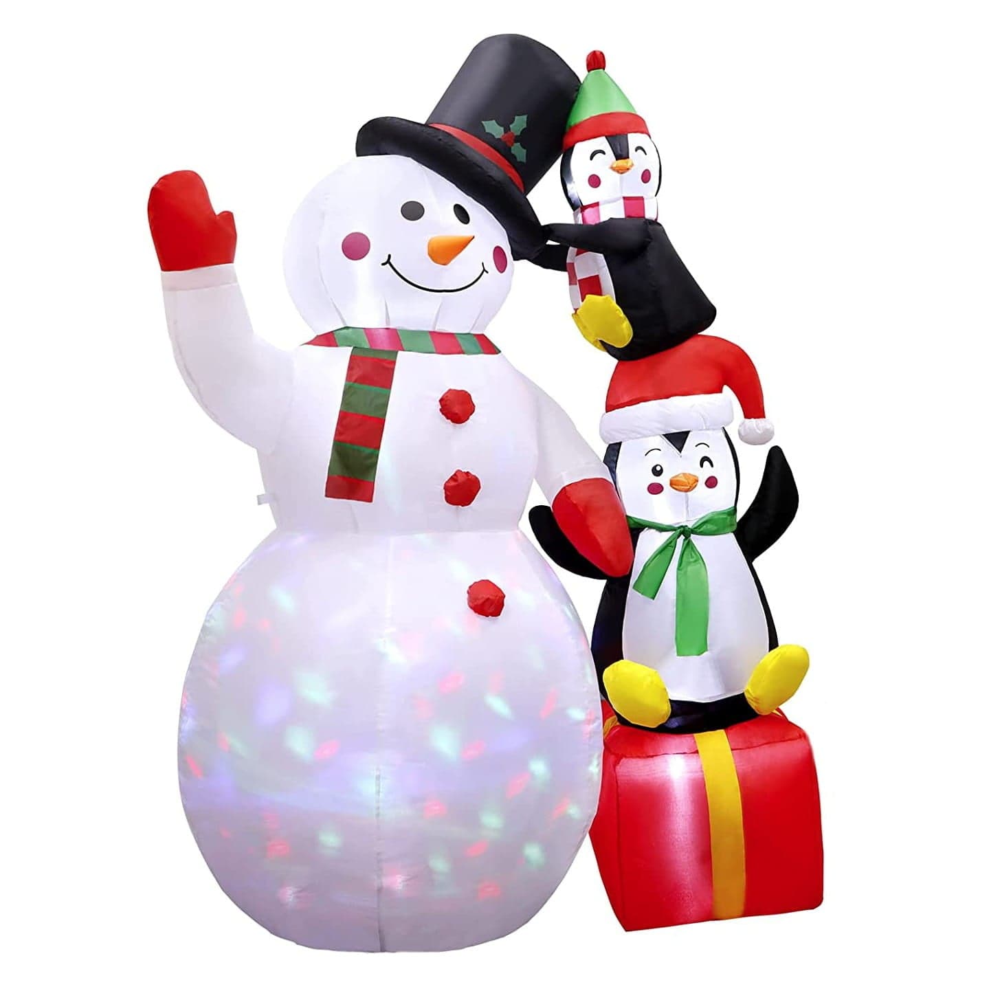 Decoração de Natal insuflável boneco de neve LED 180 cm