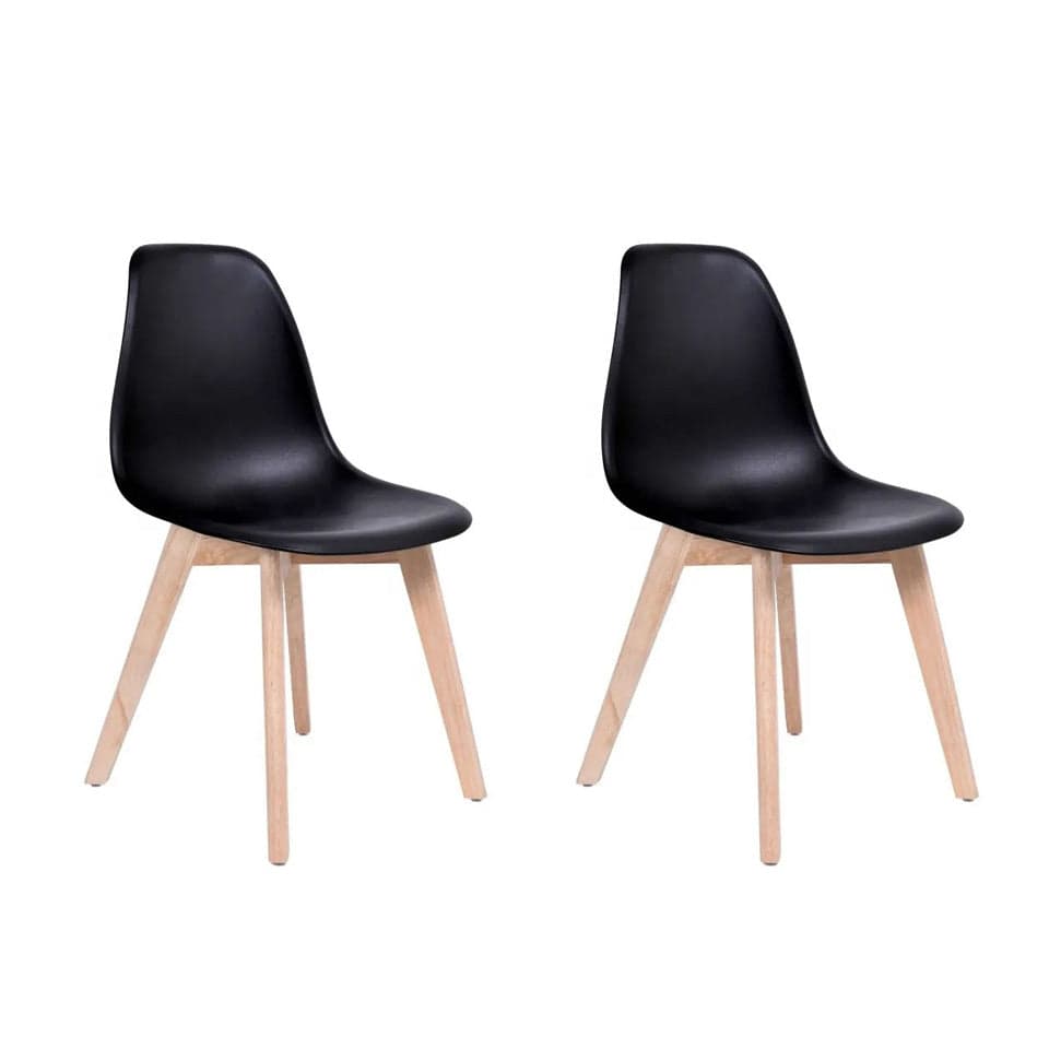 Cadeiras de sala de jantar KITO conjunto de 2 pretas
