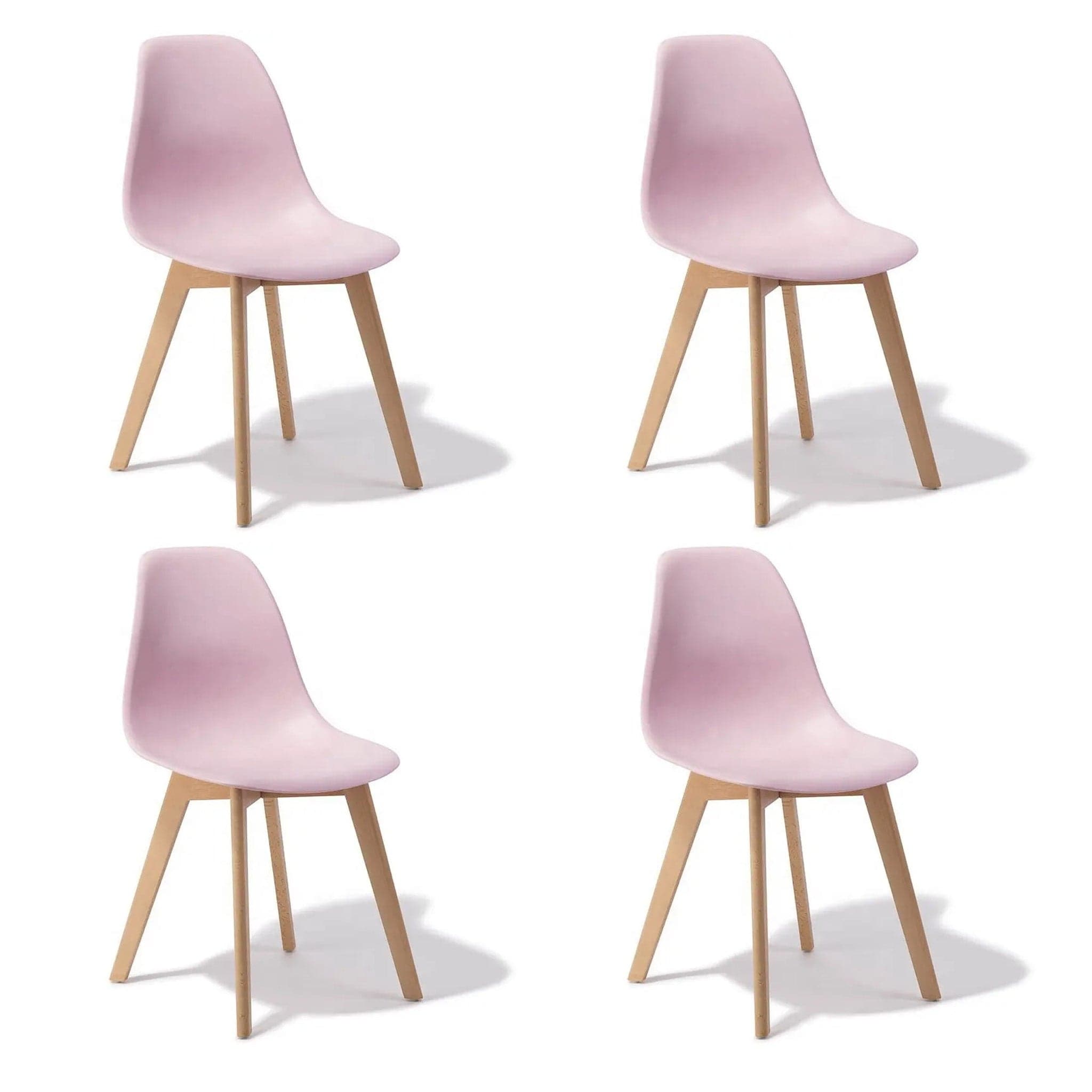 Cadeiras de sala de jantar KITO conjunto de 4 rosa