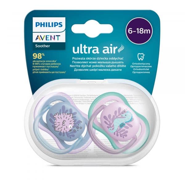 Philips Avent 2 Chupetas Ultra Air Soother 6-18M Girl