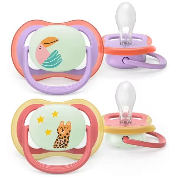 Philips Avent 2 Chupetas Eco UltAir Night 18M+ Rosa