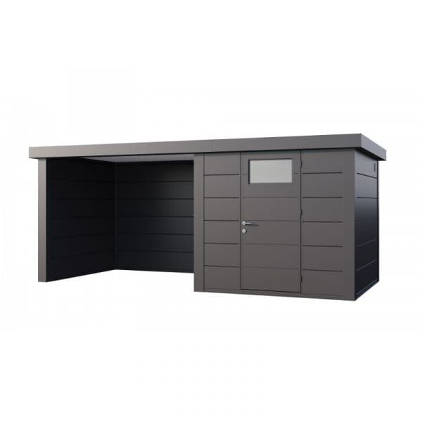 Telluria Abrigo de Jardim Metálico NH4 com Apoio à Esquerda Antracite (238 x 238) + (284 x 238) Aço Galvanizado