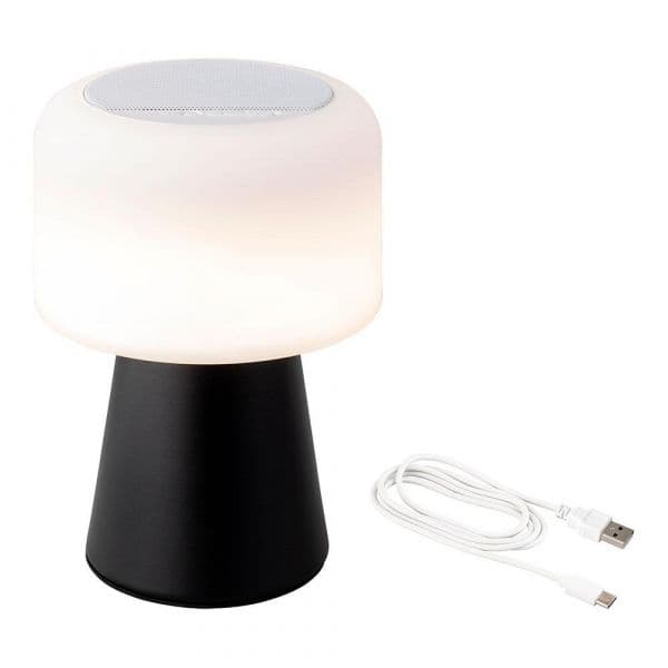 Lumineo Candeeiro LED Altifalante 894415 22,5cm Branco e Preto