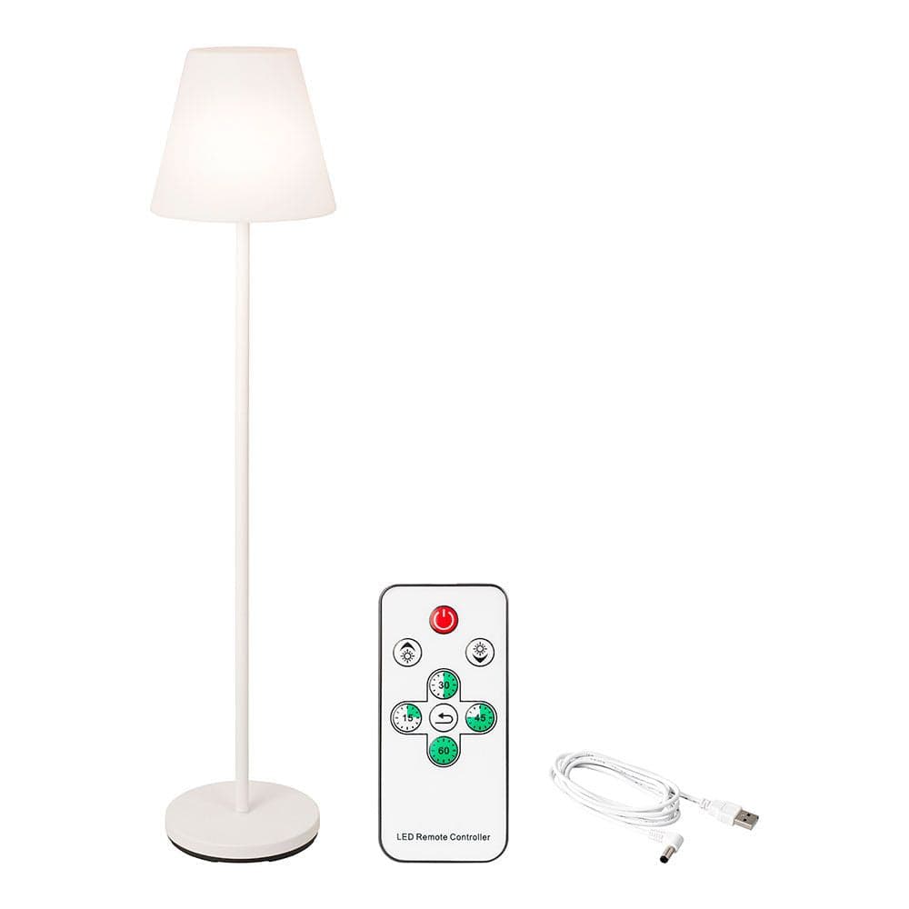 Lumineo Candeeiro de Pé Recarregável Branco 150cm 894460