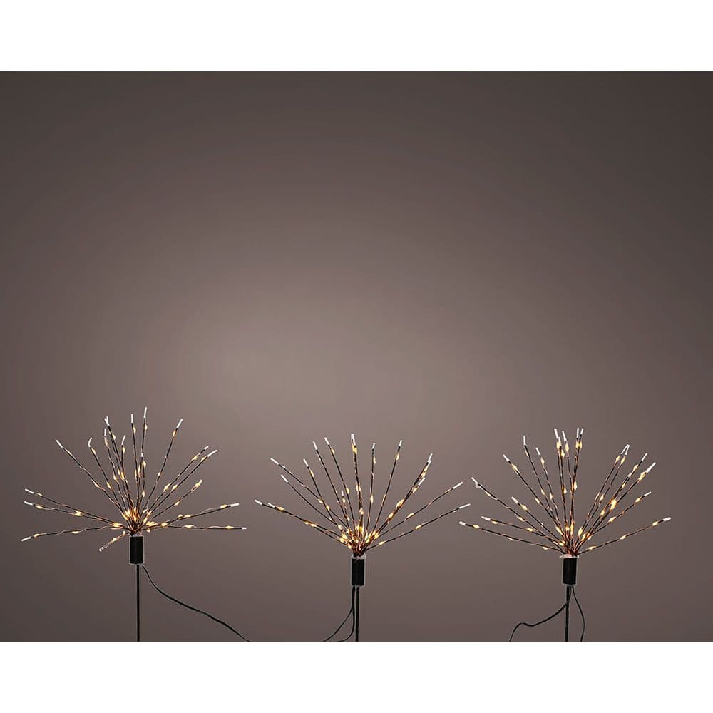 Lumineo Estacas de Fogos de Artifício Microled 45cm Preto
