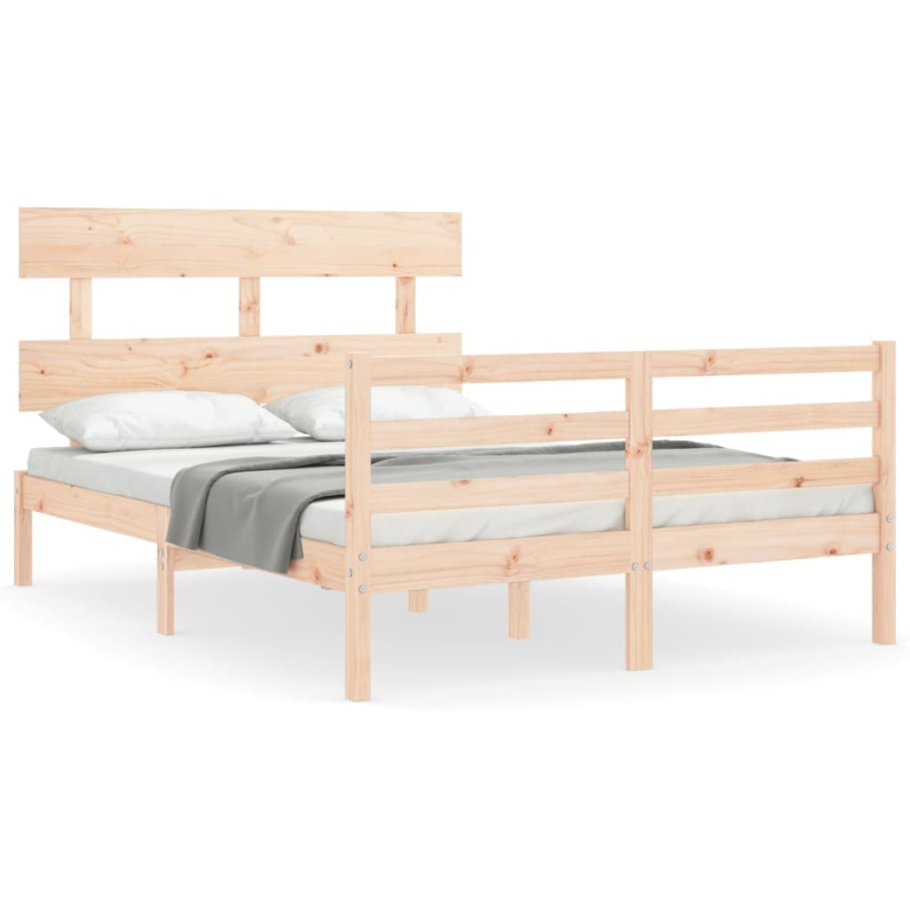 vidaXL Estrutura de cama com cabeceira 120x200 cmmadeira maciça