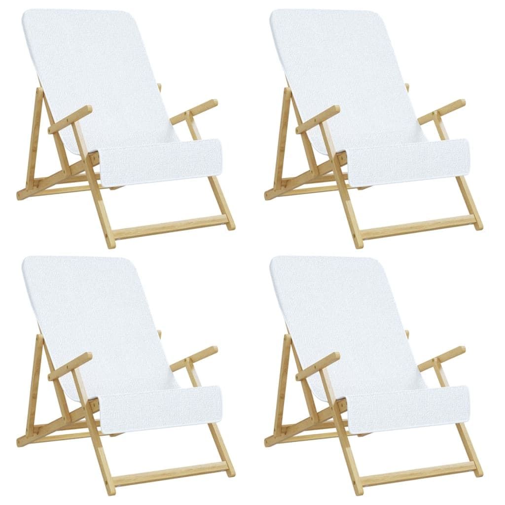 vidaXL Toalhas de praia 4 pcs 60x135 cm tecido 400 GSM branco