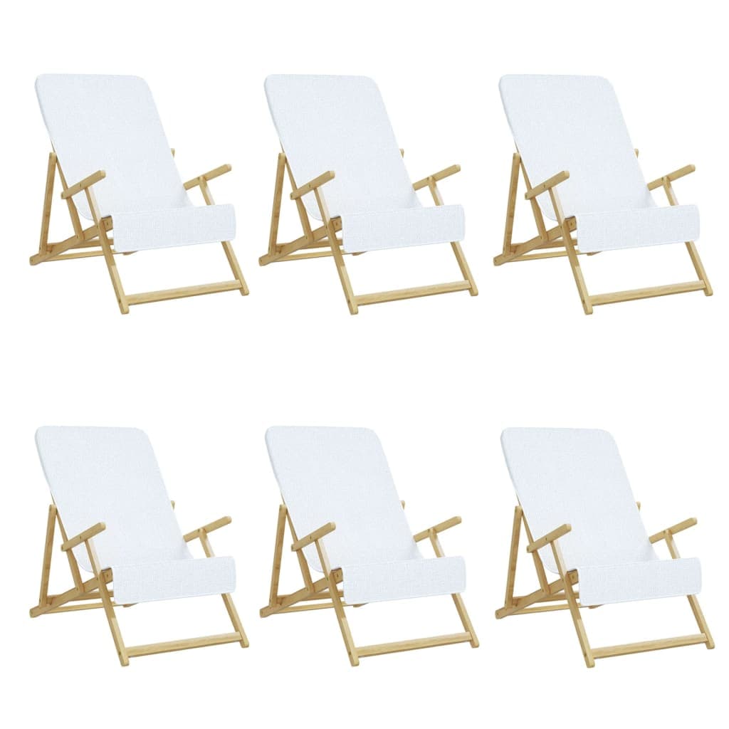 vidaXL Toalhas de praia 6 pcs 60x135 cm tecido 400 GSM branco
