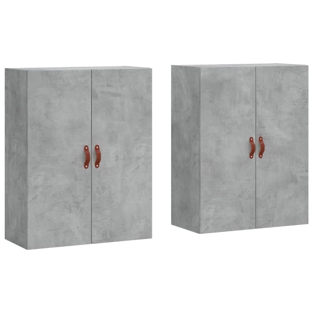 vidaXL Armários de parede 2 pcs 69,5x34x90 cm cinzento cimento