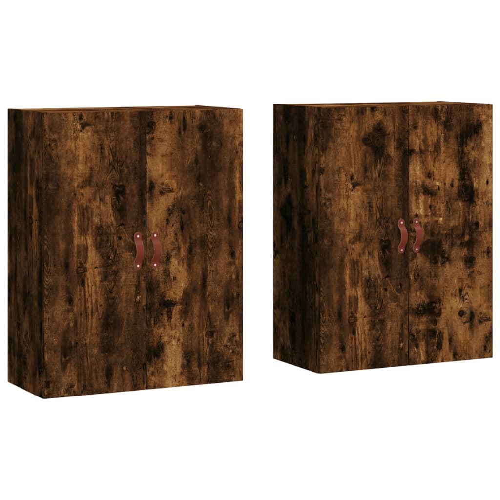 vidaXL Armários de parede 2 pcs 69,5x34x90 cm carvalho fumado