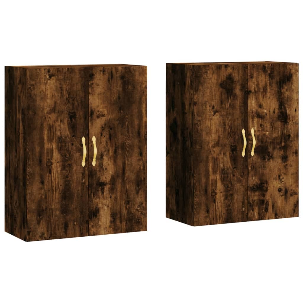 vidaXL Armários de parede 2 pcs 69,5x34x90 cm carvalho fumado