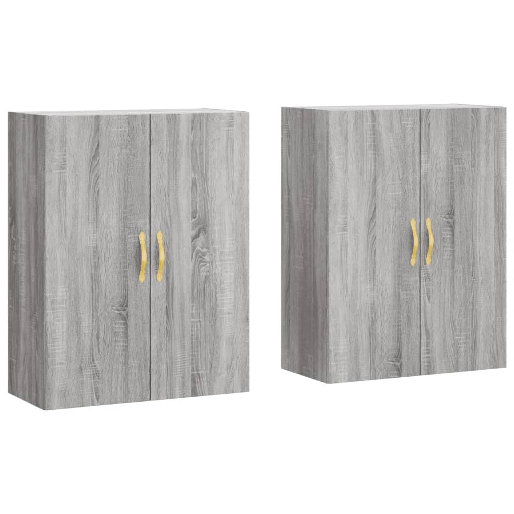 vidaXL Armários de parede 2 pcs 69,5x34x90 cm cinzento sonoma