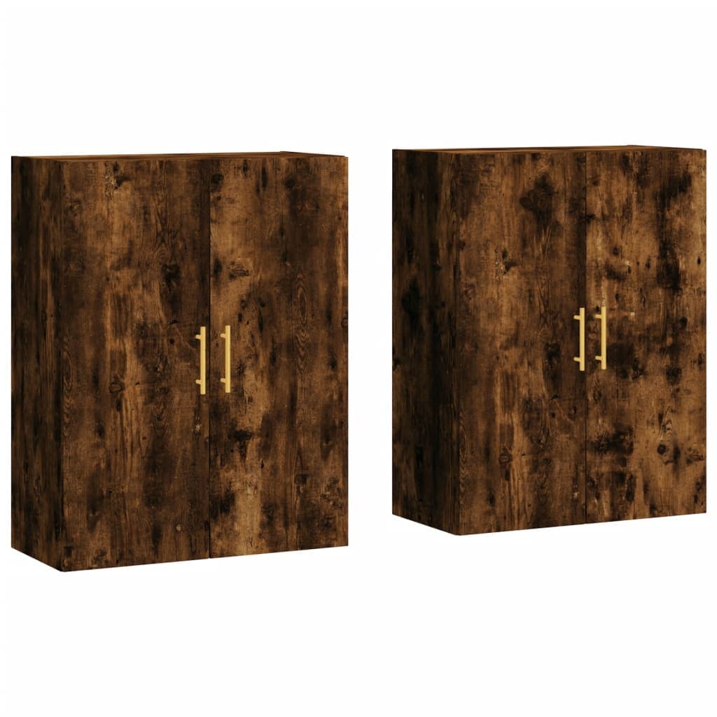 vidaXL Armários de parede 2 pcs 69,5x34x90 cm carvalho fumado